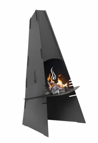 Venkovní krb/gril, černý lak